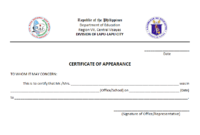 Certificate Of Appearance Template In 2020 | Certificate With Regard To 11+ Certificate Of Appearance Template