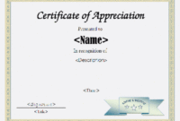 Certificate Of Appreciation Template | Certificate Of Inside Certificate Of Appreciation Template Doc
