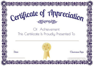 Certificate Of Appreciation Template, Certificate Of Pertaining To Certificates Of Appreciation Template