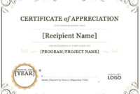 Certificate Of Appreciation Word Template | Certificate Of For Template For Certificate Of Appreciation In Microsoft Word