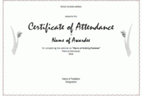 Certificate Of Attendance Template 41 | Attendance Pertaining To Attendance Certificate Template Word