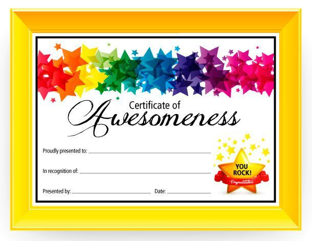 Certificate Of Awesomeness Dabbles &amp; Babbles | Free Throughout Free Printable Certificate Templates For Kids