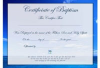Certificate Of Christian Baptism Free Printable For All Ages With Free Baptism Certificate Template Word
