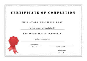 Certificate Of Completion 003 Intended For Printable Certificate Of Completion Word Template