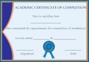 Certificate Of Completion: 22 Templates In Word Format In Class Completion Certificate Template