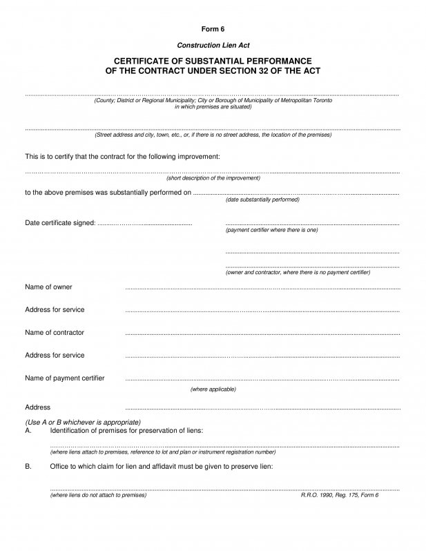 Certificate Of Completion Construction Templates (4 Regarding Best Certificate Of Completion Template Construction