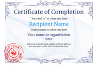 Certificate Of Completion Free Quality Printable Templates Regarding Quality Free Completion Certificate Templates For Word