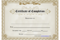 Certificate Of Completion Free Template Word In 2020 | Blank Pertaining To Quality Certificate Of Completion Free Template Word
