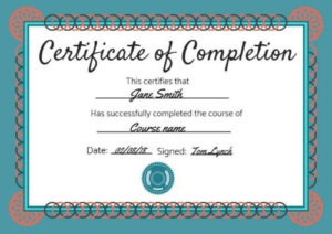 Certificate Of Completion Templates | Customize In Seconds With Professional Certification Of Completion Template