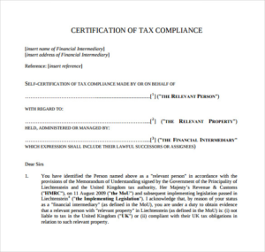Certificate Of Compliance Template (7) | Professional For Certificate Of Compliance Template