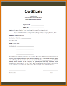 Certificate Of Conformance Template Free (1) Templates In Certificate Of Conformance Template