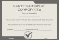 Certificate Of Conformity Sample Templates | Printable With Best Certificate Of Conformance Template