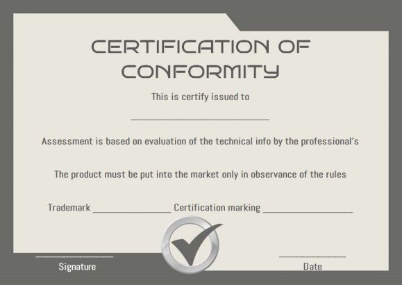 Certificate Of Conformity Sample Templates | Printable With Regard To Printable Certificate Of Conformance Template Free