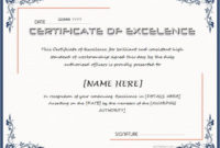 Certificate Of Excellence For Ms Word Download At Http Throughout Farewell Certificate Template