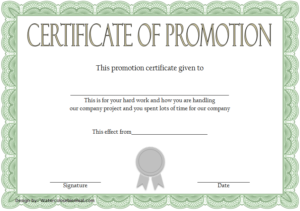 Certificate Of Job Promotion Template Free 1 In 2020 Inside 11+ Promotion Certificate Template