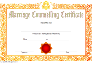 Certificate Of Marriage Counseling Template Free 2 In 2020 With Free Premarital Counseling Certificate Of Completion Template