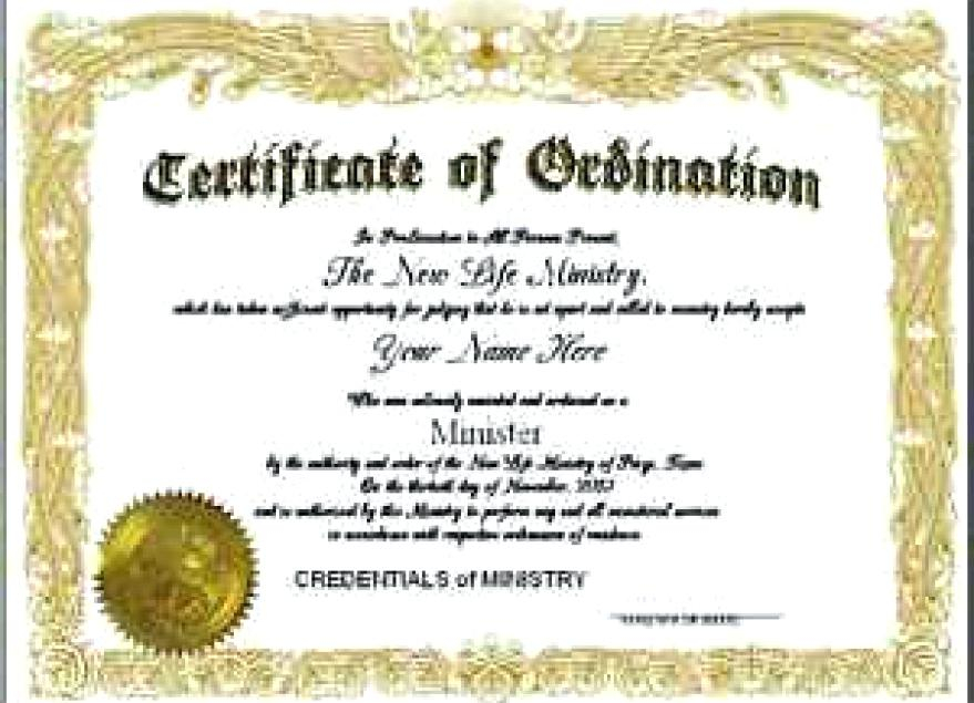 Certificate Of Ordination Template (2) Templates Example For Professional Certificate Of Ordination Template