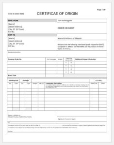 Certificate Of Origin Template For Ms Word | Word &amp;amp; Excel For Professional Certificate Of Origin Template Word