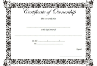 Certificate Of Ownership Of Property Free Printable 1 In Pertaining To Ownership Certificate Template