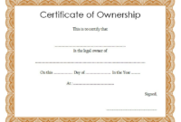 Certificate Of Ownership Template (2) Templates Example In Professional Ownership Certificate Template