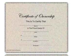 Certificate Of Ownership Template Download Printable Pdf Regarding Certificate Of Ownership Template