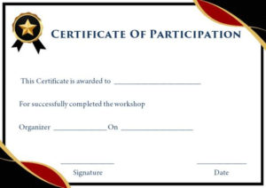 Certificate Of Participation In Workshop Template: 10+ Inside Quality Workshop Certificate Template