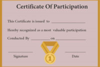 Certificate Of Participation In Workshop Template With Workshop Certificate Template