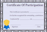 Certificate Of Participation In Workshop Templates With Professional Certificate Of Participation In Workshop Template