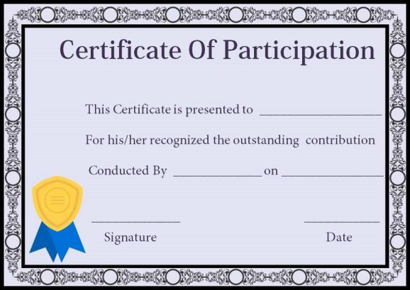 Certificate Of Participation In Workshop Templates With Professional Certificate Of Participation In Workshop Template