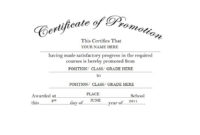 Certificate Of Promotion Free Templates Clip Art & Wording Intended For Promotion Certificate Template