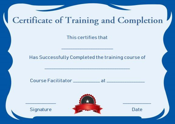 Certificate Of Training Completion Template Free | Training Inside Free Free Training Completion Certificate Templates