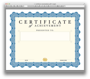 Certificate Template For Pages (7) Templates Example Throughout Pages Certificate Templates