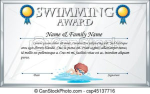 Certificate Template For Swimming Award In Free Swimming Award Certificate Template