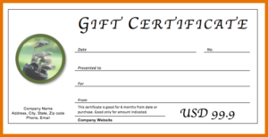 Certificate Template Golf Gift Certificate Template With Professional Golf Certificate Templates For Word