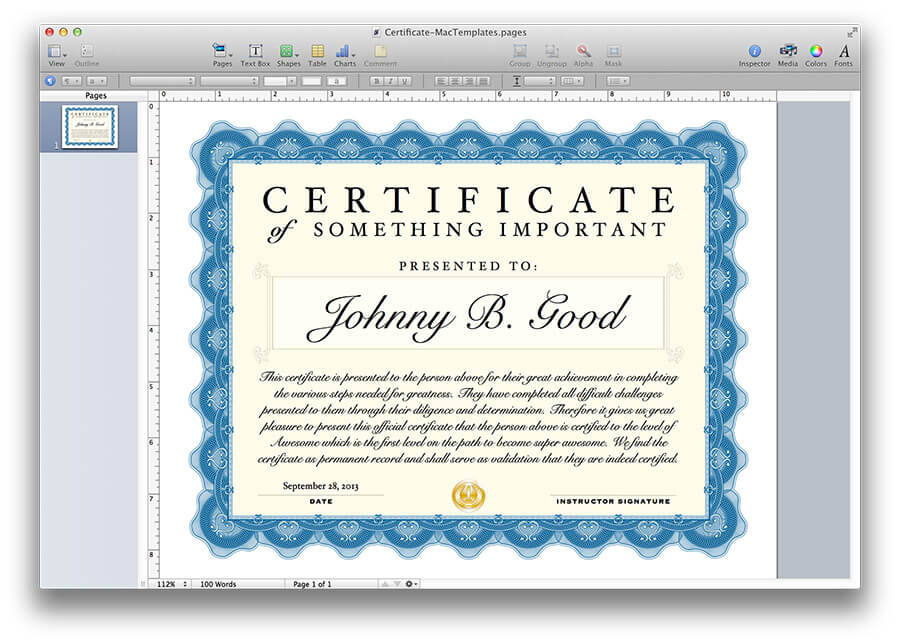 Certificate Template Inside 11+ Pages Certificate Templates