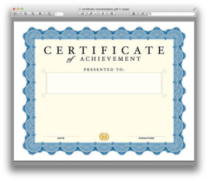 Certificate Template Throughout Certificate Template For Pages