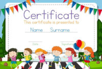 Certificate Template With Children Crossing Road Background For Children'S Certificate Template