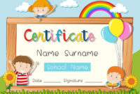 Certificate Template With Three Kids In Park Download Free Within Best Children&#039;S Certificate Template