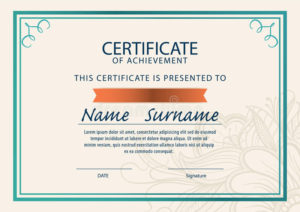Certificate Template,Diploma,A4 Size , Stock Illustration Throughout Certificate Template Size
