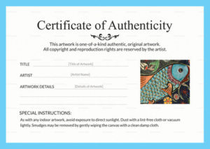 Certificates Of Authenticity For Artists | Artsy Shark For Certificate Of Authenticity Template