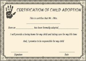 Child Adoption Certificates: 10 Free Printable And In Printable Adoption Certificate Template