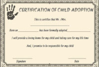 Child Adoption Certificates: 10 Free Printable And Intended For Quality Blank Adoption Certificate Template