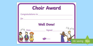 Choir Award Certificate (Teacher Made) In Choir Certificate Template