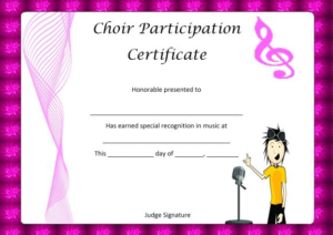 Choir Certificate Template (5) Templates Example Regarding Printable Choir Certificate Template