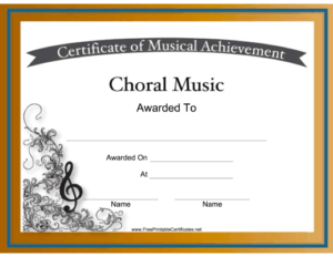 Choral Music Achievements Are Celebrated With Intricate Pertaining To Choir Certificate Template