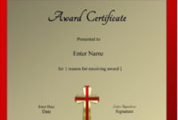 Christian Certificate Template Customizable Regarding Christian Certificate Template