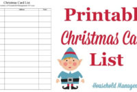 Christmas Card List Printable: Plan Who You'Ll Send Cards To Intended For 11+ Christmas Card List Template