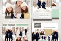 Christmas Card Templates: Bright White Set Of Four 5X7 With Regard To Best Holiday Card Templates For Photographers