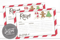 Christmas Cookie Exchange Recipe Card, Editable Christmas Pertaining To Cookie Exchange Recipe Card Template