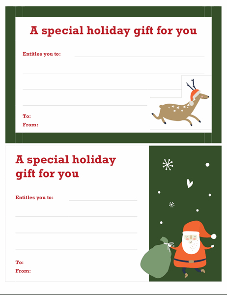 Christmas Gift Certificate (Christmas Spirit Design) Throughout Free Christmas Gift Certificate Templates